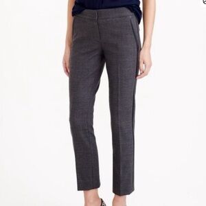 JCrew Campbell capri pant in bi-stretch wool with leather tuxedo stripe